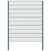 Pannello di recinzione con pali in ferro 1212x200 cm verde 278685