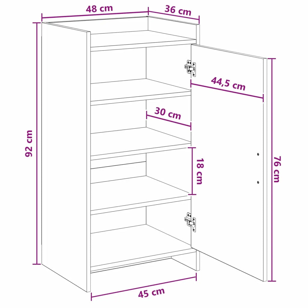 Mobile per scarpe con porta Rovere Sonoma 48 x 36 x 92 cm 8011333