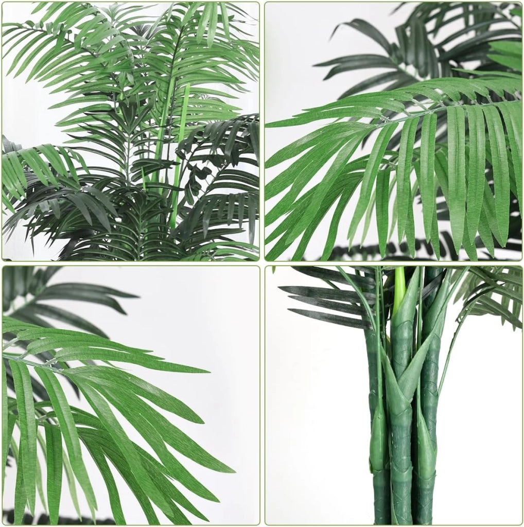 Pianta artificiale, palma artificiale, 110 cm, pianta da interno in vaso, albero artificiale, grande pianta decorativa per giardino, soggiorno e ufficio