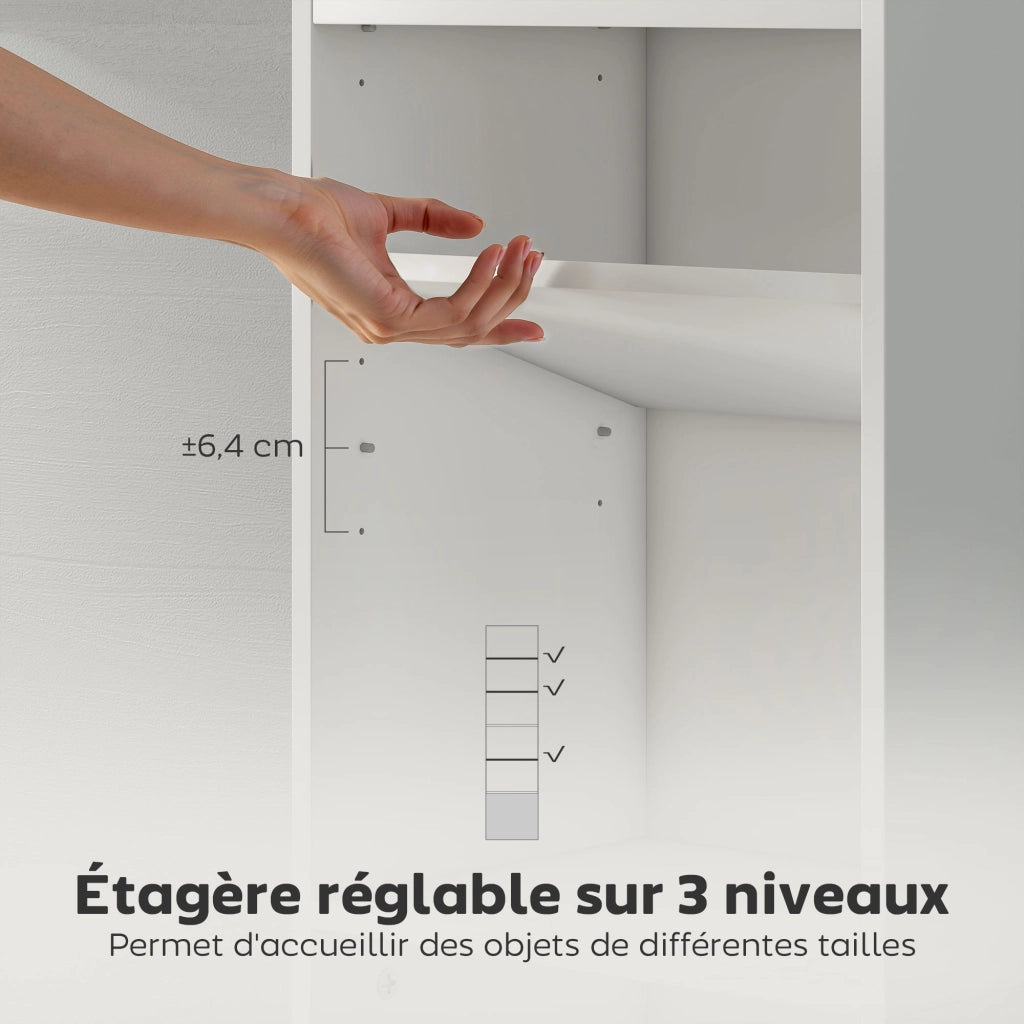 Libreria 6 ripiani con ante e scaffali regolabili ¨C Xylo ¨C Bianco 40x30x156 cm