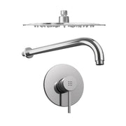 Set doccia tondo cromato - Miscelatore incasso monocomando con braccio e soffione 20 cm