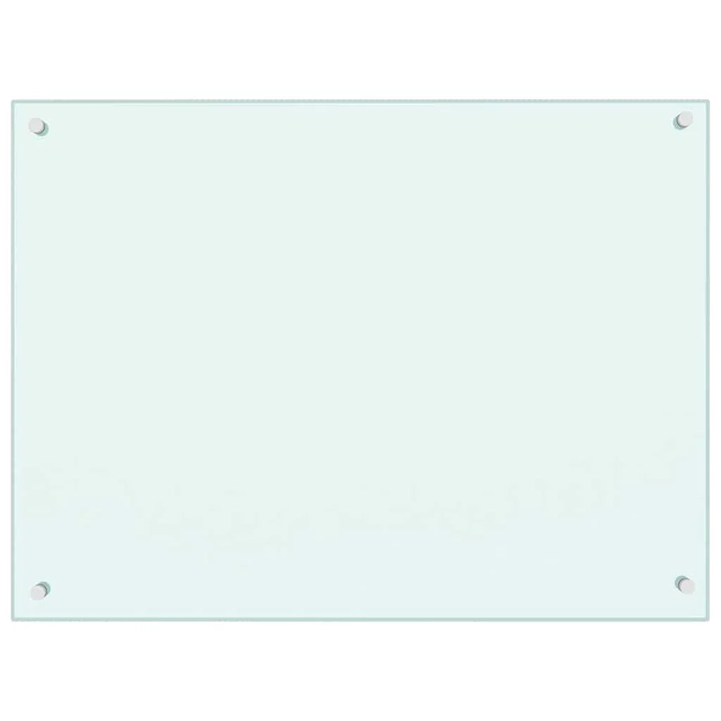 Set di 2 paraschizzi per cucina 80 x 60 cm vetro temperato bianco 02_0055731