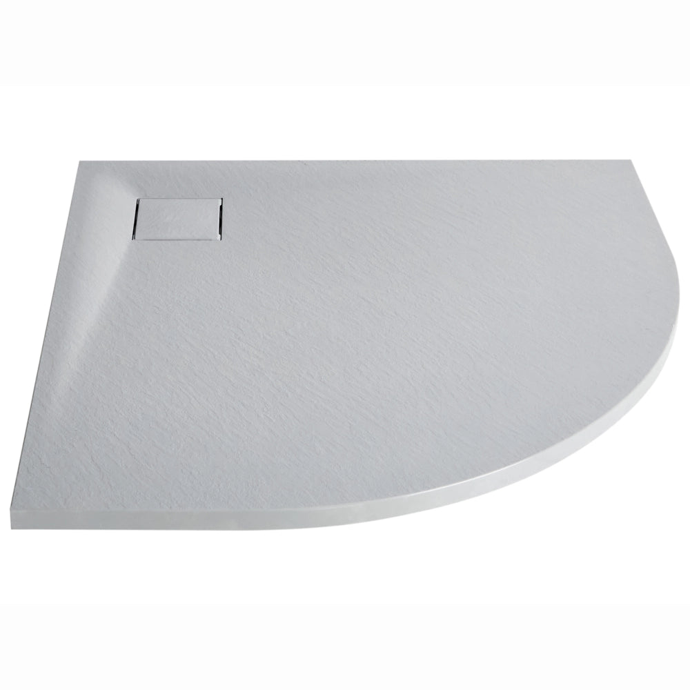 Piatto doccia con scarico grigio SMC 80 x 80 x 3 cm effetto pietra naturale minimalista