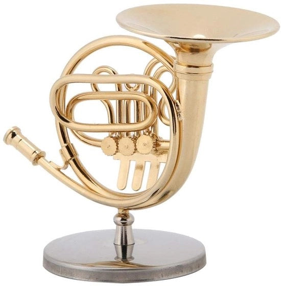 Strumento musicale da collezione - Messing dorato - Decorazione per appassionati di musica - Regalo per bambini - Ornamento con scatola di regalo - Lavorazione artigianale di alta qualità.