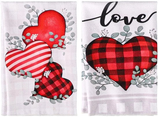 Set di 2 Asciugamani da cucina per San Valentino 40x60cm