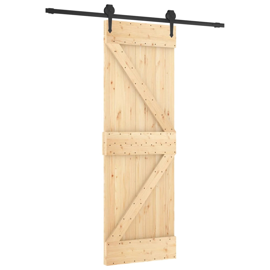 Porta scorrevole Naturale e Nero 70 x 210 cm