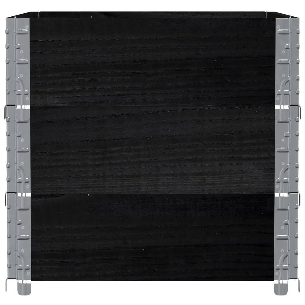 Paretali per Pallet 3 pz Neri 80x60cm in Legno Massello di Pino 3295363