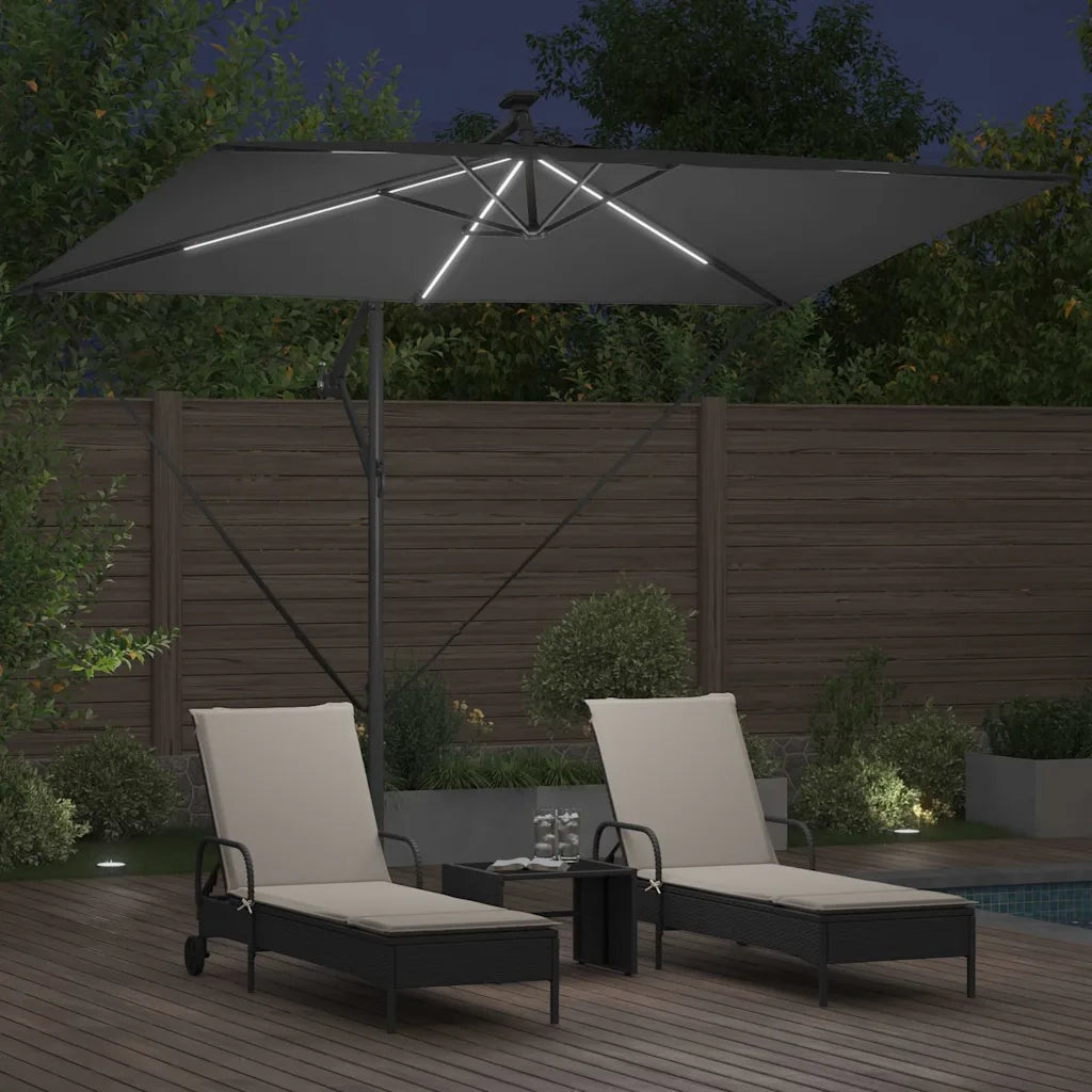 Ombrellone Antracite 294 x 200 x 270 cm Poliestere e Alluminio 42003393