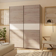 Armadio Camera da Letto Manita, Guardaroba 2 Ante 2 Ripiani, 150x204h cm Marrone Rovere