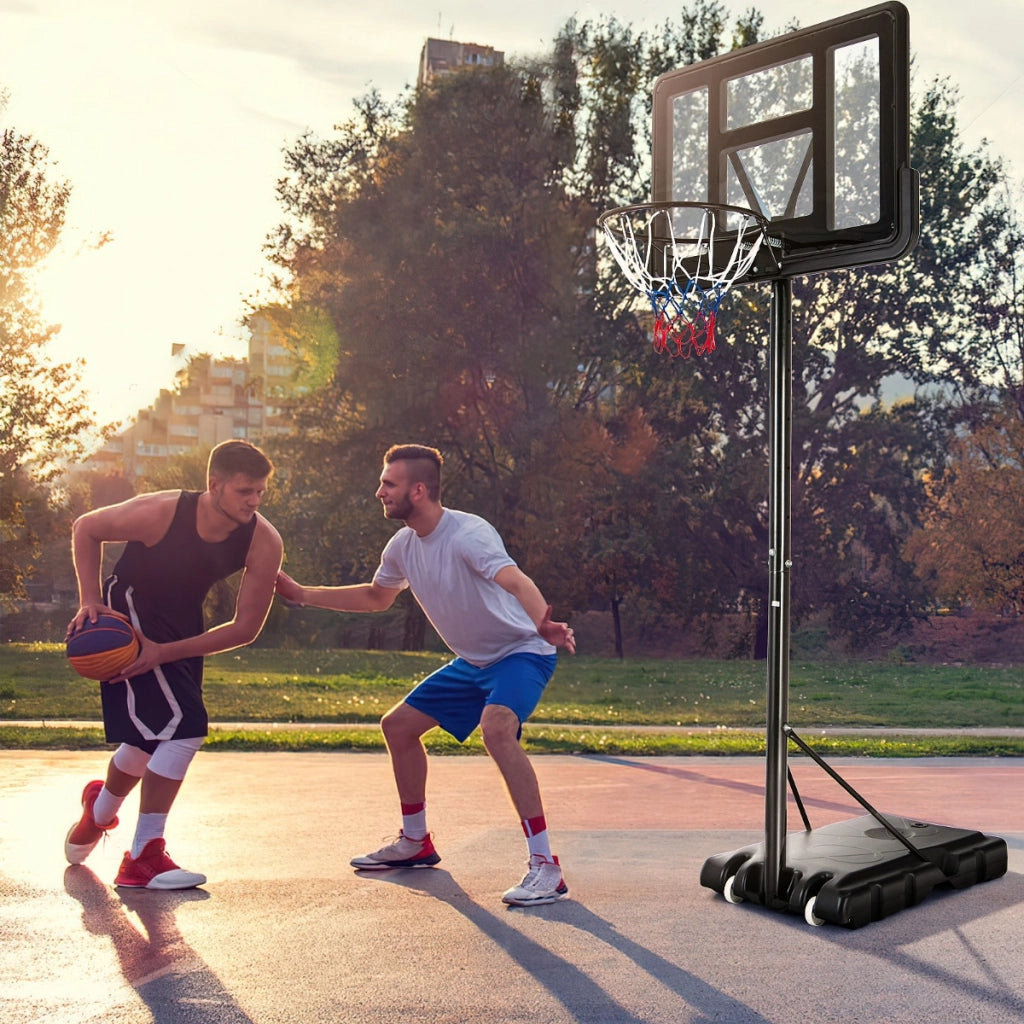 Canestro da basket portatile per ragazzi e adulti, Canestro basket regolabile in altezza 1,3-3,05m con ruote-Ricreazione outdoor