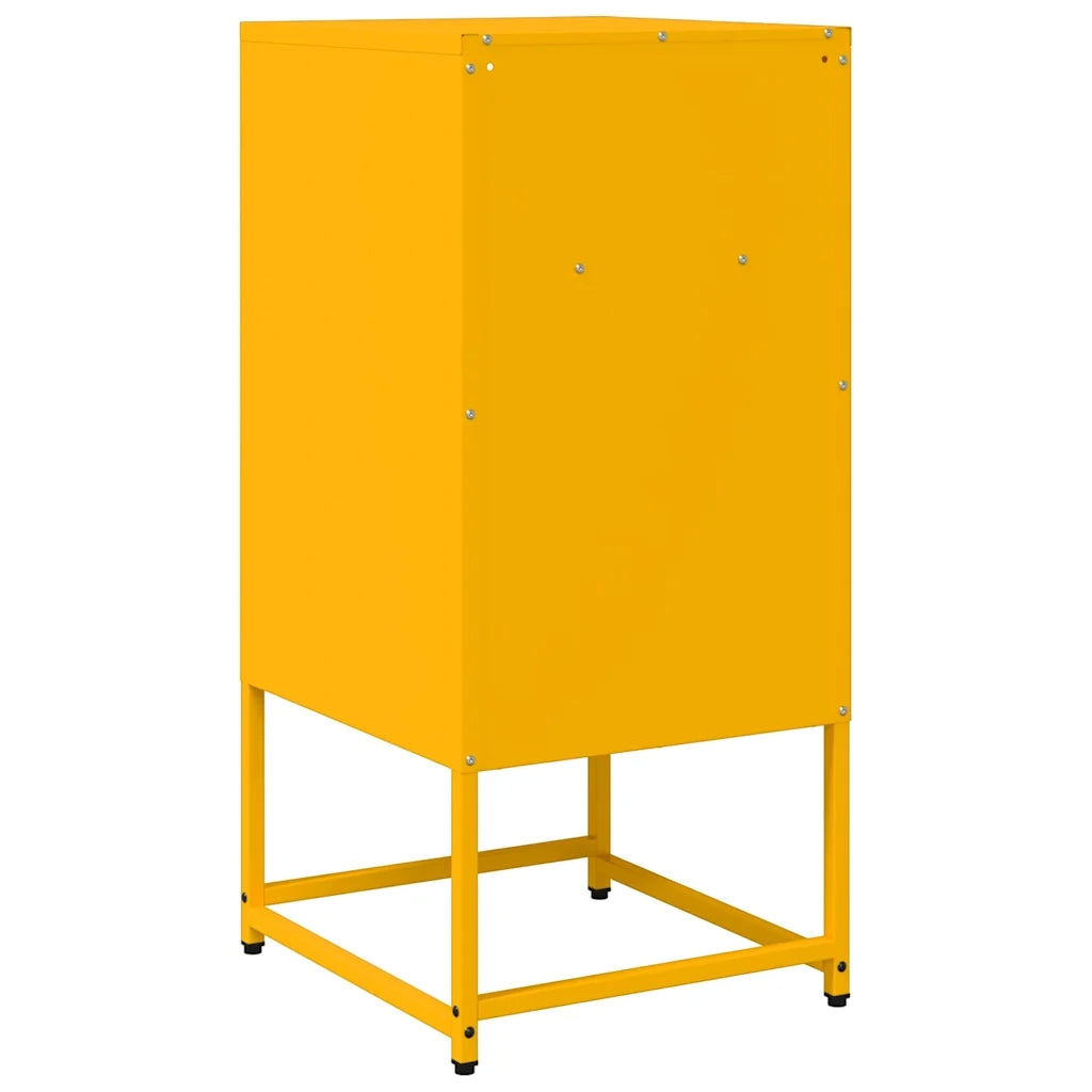 Comodino Giallo Senape 36x39x78 cm in Acciaio Laminato a Freddo