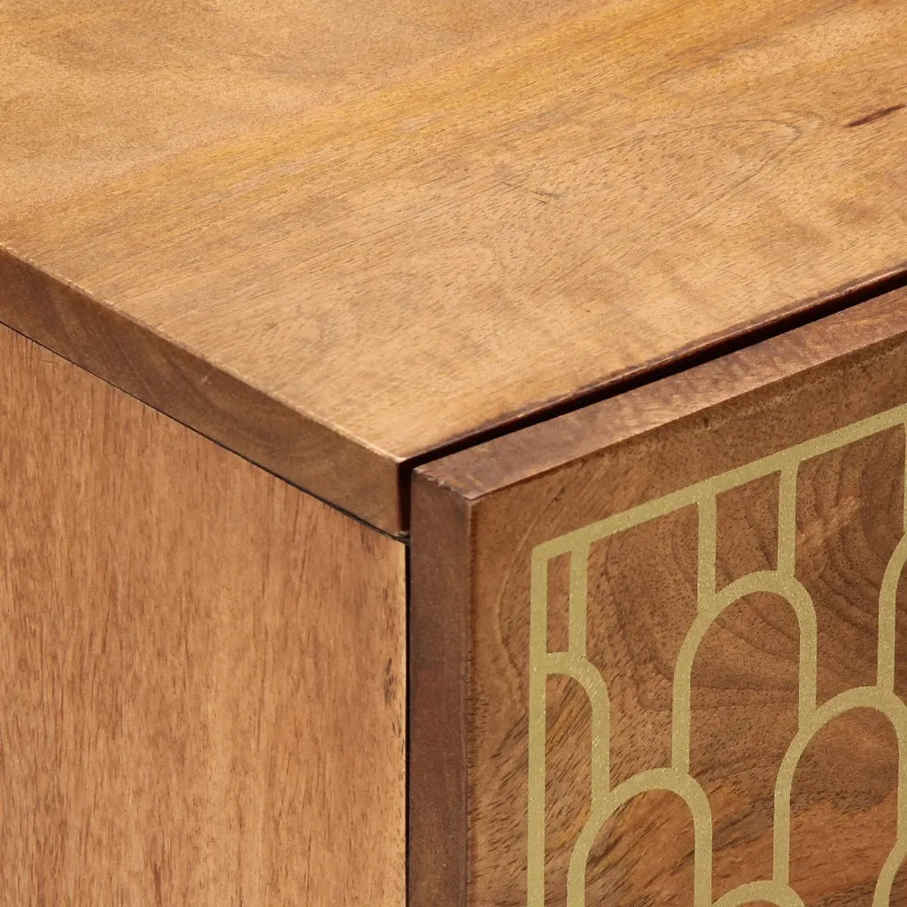 Comodino | Armadio da Notte | Mobiletto da notte 40x33x46 cm in Legno Massello di Mango