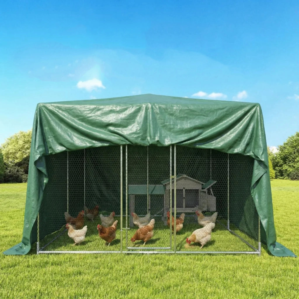 Telo Copri Auto Impermeabile 6 x 4 m in PE Resistente agli Strappi 90 GSM Verde