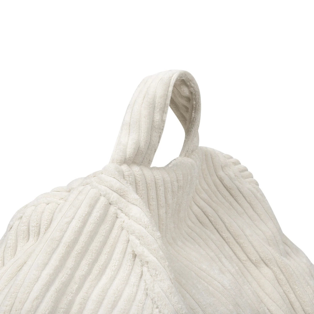 IDMarket - Pouf a forma di pera in velluto a coste beige HORTENSE