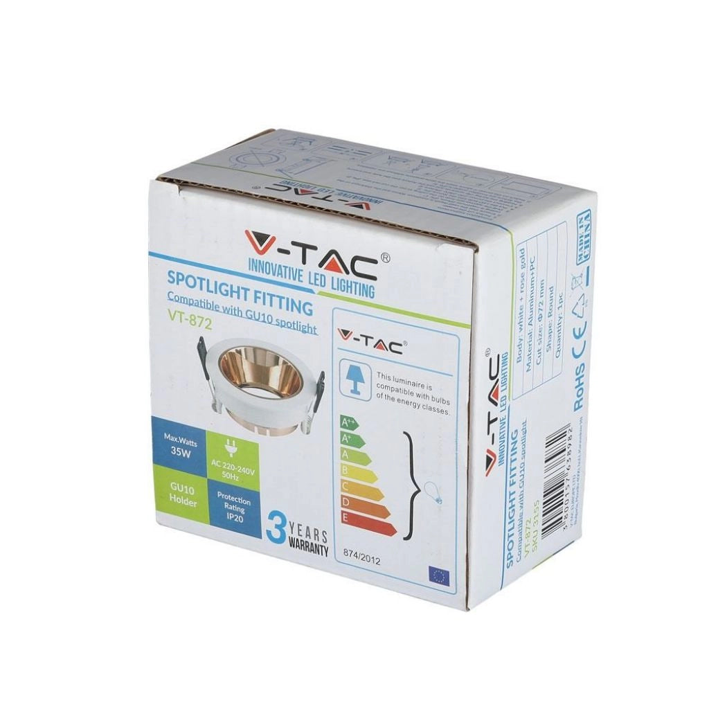 GU10 adatto bianco+rosa oro rotondo VT-872
