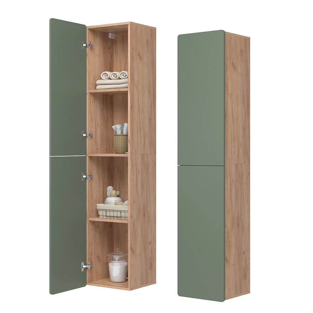 Vicco Mobiletto da bagno Quercia verde/oro 36.6 x 171.6 cm