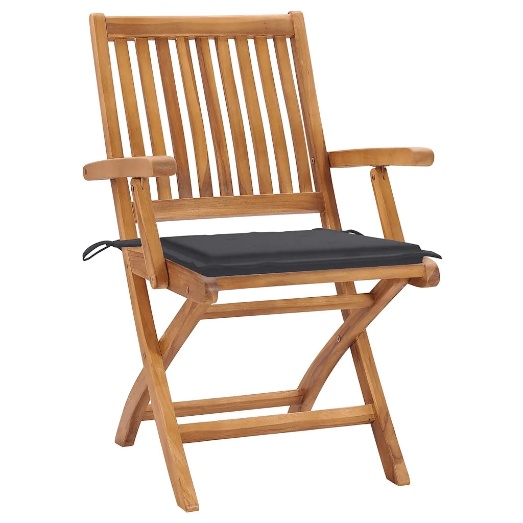 Sedie da Giardino Pieghevoli con Cuscini 8 pz Massello di Teak cod mxl 72170