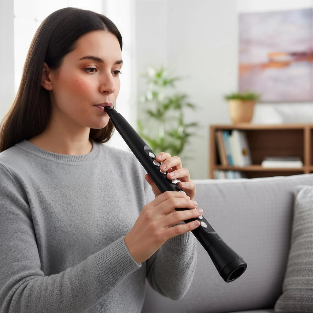 KOMFOTEU Strumento a Fiato Digitale Connettività MIDI, con 100 Suoni, Gamma di 4 Ottave e 2 Diteggiature, Sassofono Elettronico Portatile con Borsa da Trasporto, per Principianti, Bambini e Adulti