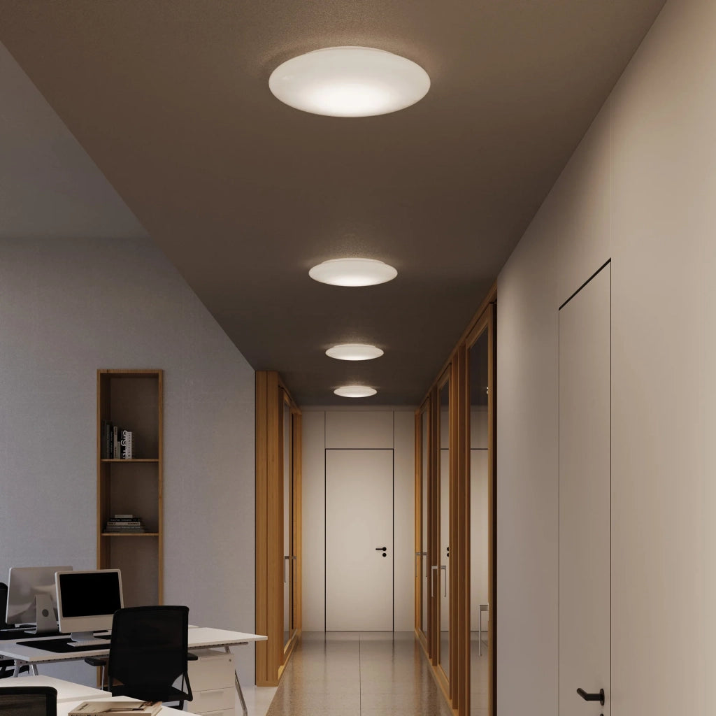 Mentos parete/soffitto ø.350x86mm. triac 16,0w led 22/27/30/40k -ip20- b.co op.,vtr.b.co