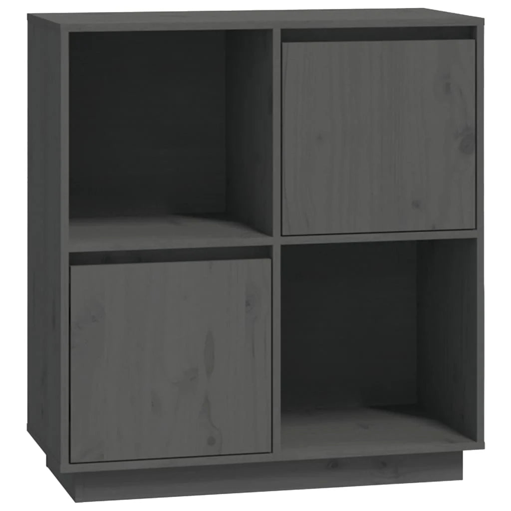 Buffet credenza cassettiera armadio mobile contenitore organizer per cucina soggiorno salotto 74 x 35 x 80 cm legno massello di pino grigio 02_0031803