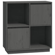 Buffet credenza cassettiera armadio mobile contenitore organizer per cucina soggiorno salotto 74 x 35 x 80 cm legno massello di pino grigio 02_0031803