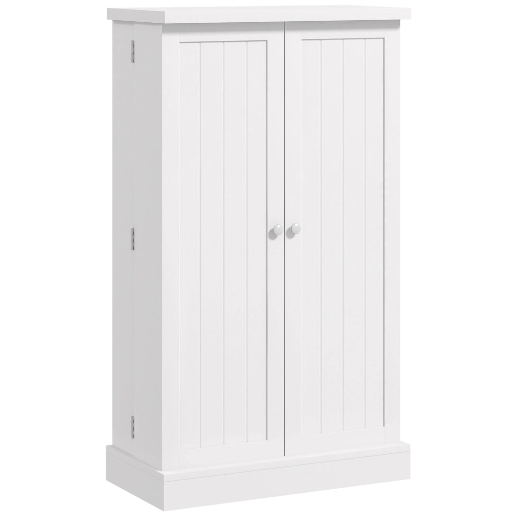Armadio da Cucina con 5 Ripiani Centrali e 2 Ripiani Laterali a 6 Livelli 60x30x104 cm in MDF Bianco