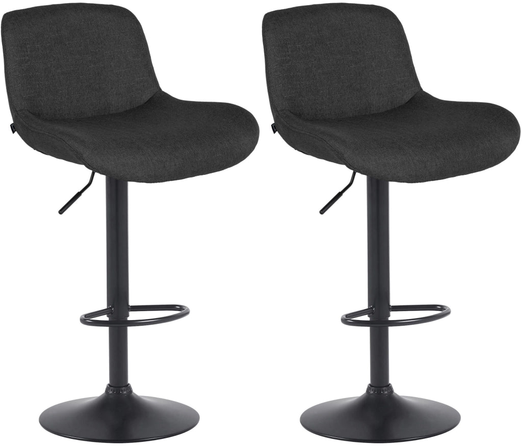Set di 2 sgabelli da bar Solon tessuto nero 5