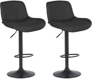 Set di 2 sgabelli da bar Solon tessuto nero 5
