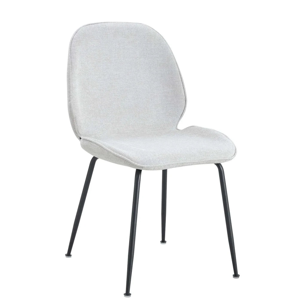 LÚZETE - SEDIA ASHCROFT TESSUTO COLOR SABBIA CON GAMBE NERE