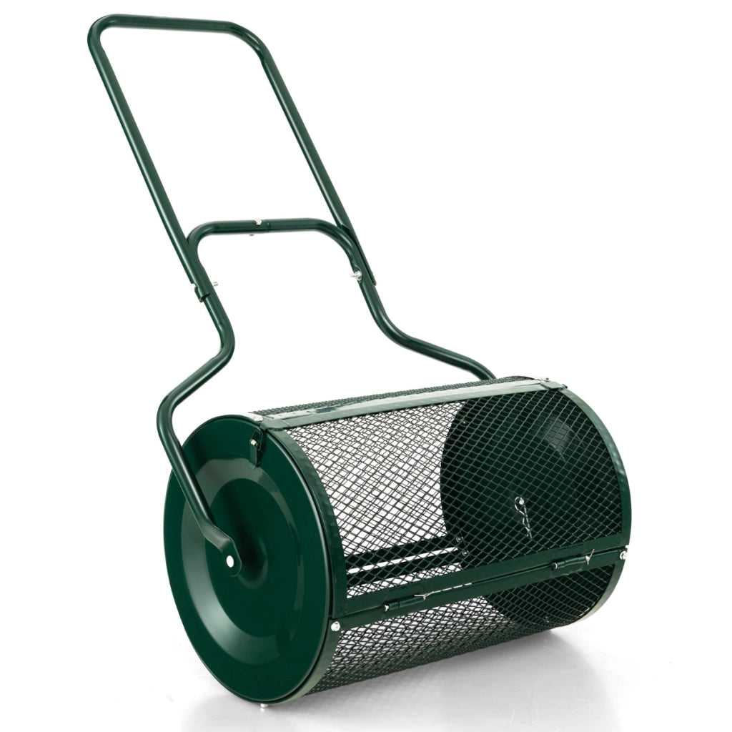 Spargisfagno con aggiornamento delle serrature laterali e manico, Spargitore di muschio di torba da 68cm Verde-Attrezzi da giardino