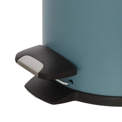 Pattumiera bagno in acciaio turchese cobalto con pedale e coperchio slim 3 lt