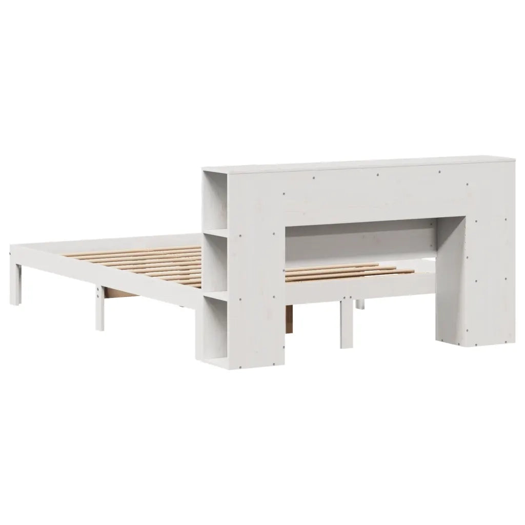 Letto Libreria senza Materasso Bianco 160x200 cm Legno di Pino