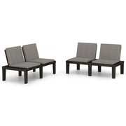 Panchine da Giardino | Panca da Giardino con Cuscini 2 pz in Plastica Grigio