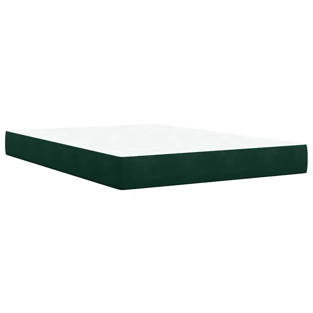 Giroletto a Molle con Materasso Verde Scuro 140x190 cm Velluto 3293203