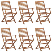 Sedie da Giardino Pieghevoli 6 pz con Cuscini Massello Acacia 3065472