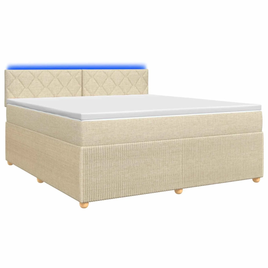 Letto box spring con materasso Crema 160 x 200 cm Tessuto 3452979