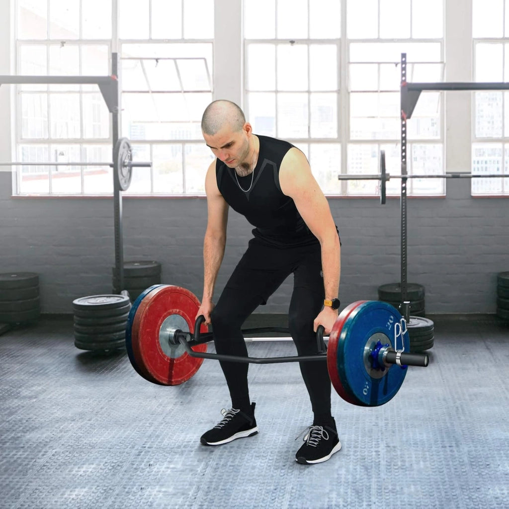 Trap Bar, Manubrio Esagonale con Manico Pieghevole, Barbell Barra Olimpica, Hex Bar Deadlift in Acciaio con Chiusura a Molla, fino a 363 kg per Casa e Palestra, Ø 50 mm