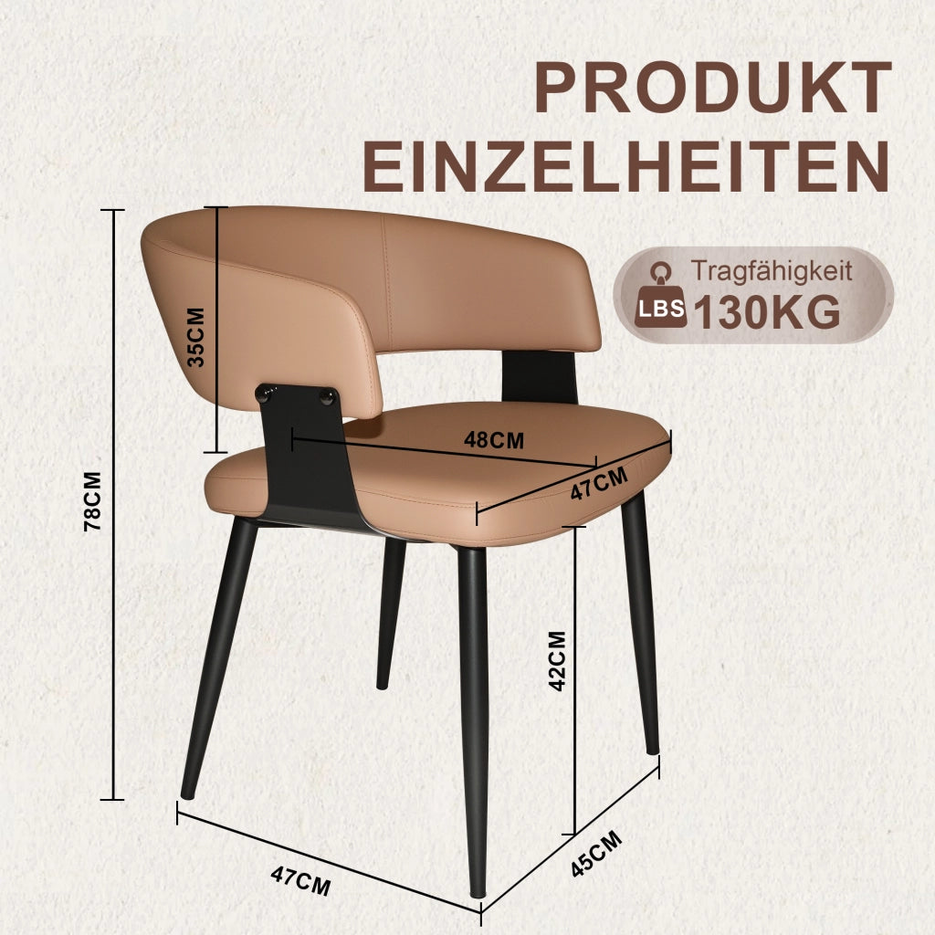 SEDIA Ergonomica con braccioli in PU Marrone