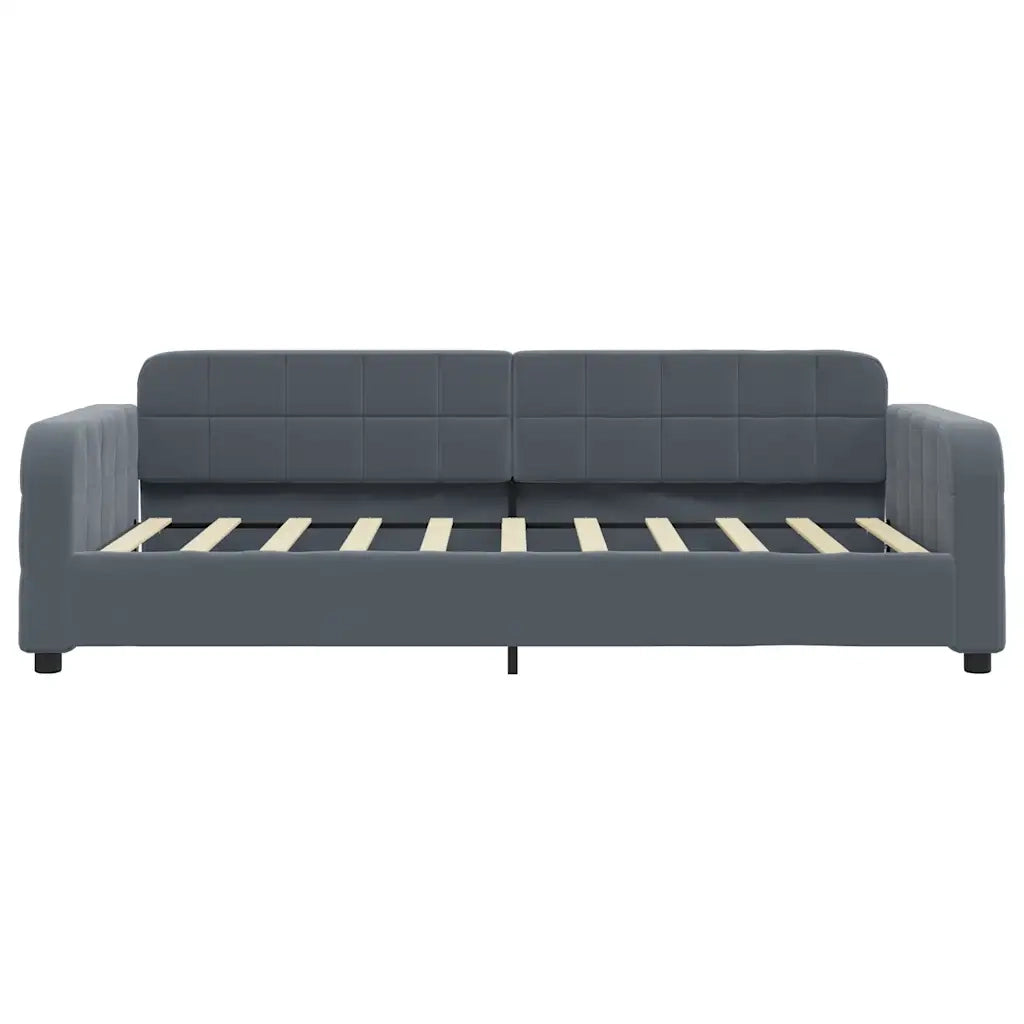 Divano Letto Estraibile Cassetti-Sofa Letto-Daybed Grigio Scuro 90x190cm Velluto 122247