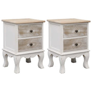 Comodini 2 pz 35x30x50 cm in Legno di Paulownia  cod mxl 31285