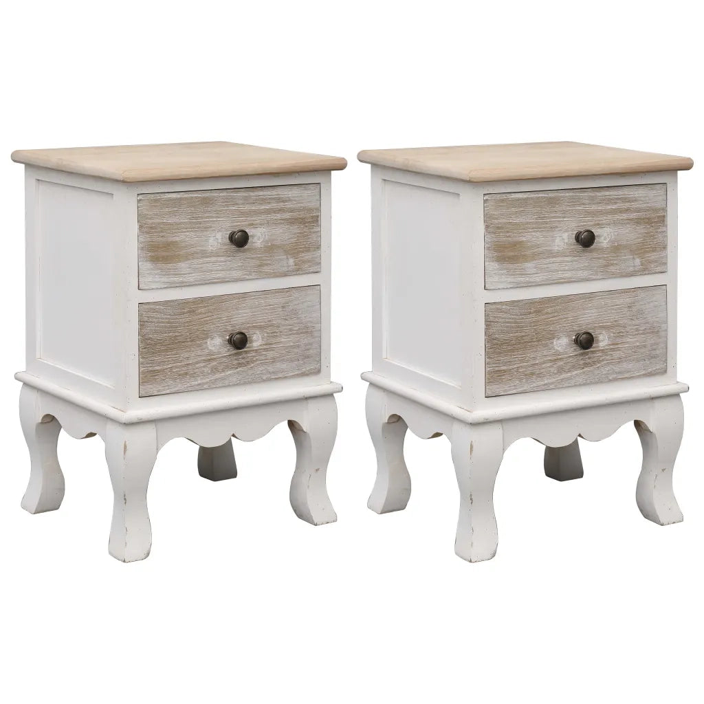 Comodini 2 pz 35x30x50 cm in Legno di Paulownia  cod mxl 31285