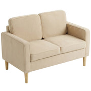 Divano 2 Posti con Cuscini e Contenitore ¨C Zephmum ¨C Beige Tessuto 117x63x79 cm