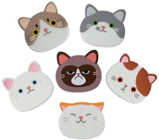 Onderzetters in Silicone per Gatti Decorativi, Sottopiani in Vetro Decorativi, Onderzetters Cartoon per Gatti, Sottopiani Decorativi per Cucina, Onderzetters in Vetro per Tavolo da Vino, Vetro, Tè, Bevande 6 Pezzi