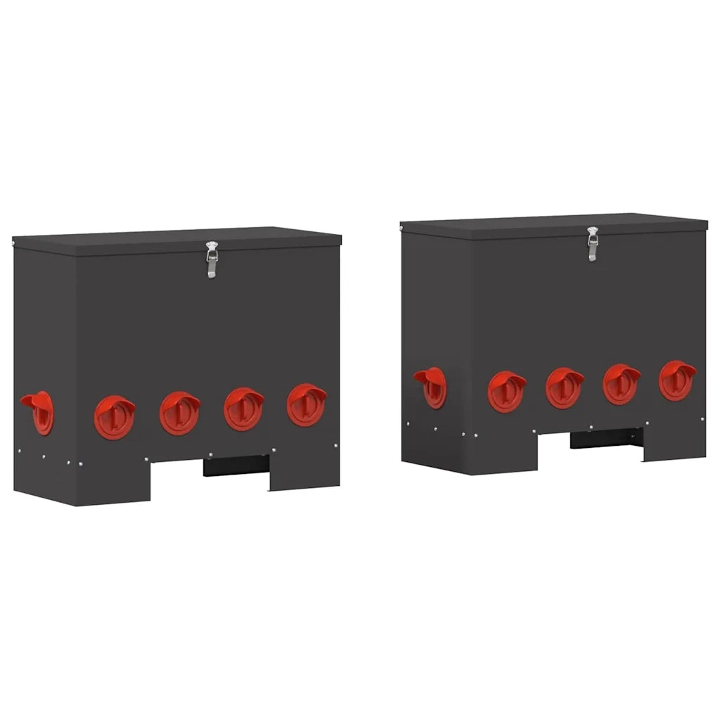 Feeder per pollo 2 pz Nero 60,5 x 29 x 51 cm CFW6634696