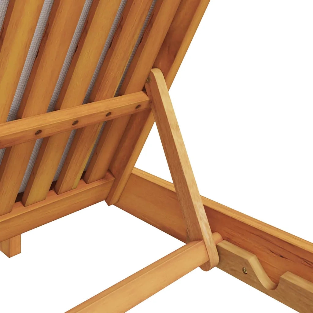 Lettino da sole Bianco Crema Legno di Acacia Massello 3407699