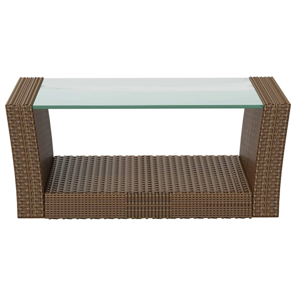 Set di mobili da giardino mobili da esterno 8 pezzi con cuscini resina intrecciata marrone 02_0017702