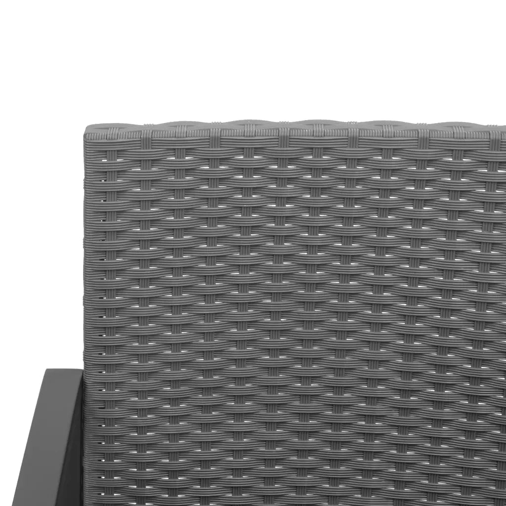 Panca da Giardino a 3 Posti con Cuscini Rattan PP Grigio Scuro