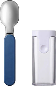 Lepel opvolutilegibile in denim – riciclabile – set da viaggio – ideale per contenitori di muesli lavabili in lavastoviglie – acciaio inossidabile