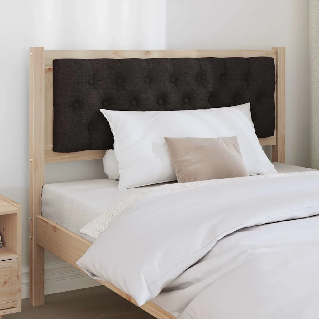 Testiera Altro-Testiera con Cuscini Marrone e nero 100 cm Legno di pino massello