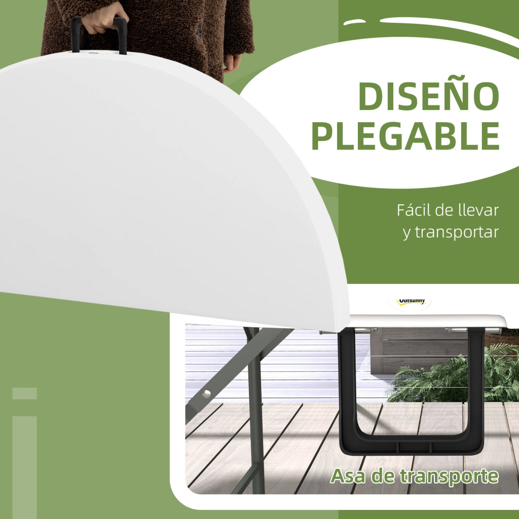 Tavolino da giardino pieghevole ¨C zephmum ¨C bianco ?122x73 cm
